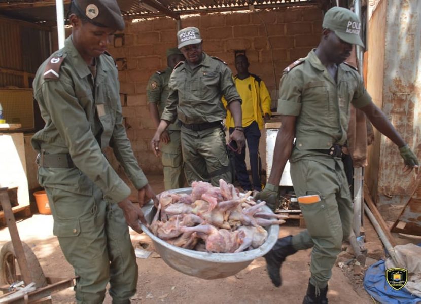 La Police Municipale de Ouagadougou saisit des poulets impropres à la consommation