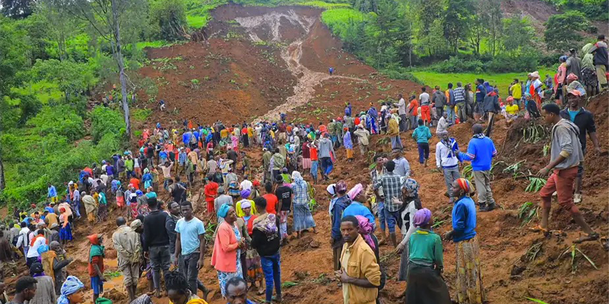 Un glissement de terrain tue environ 150 personnes lundi après de fortes pluies dans le Sud de l'Éthiopie.