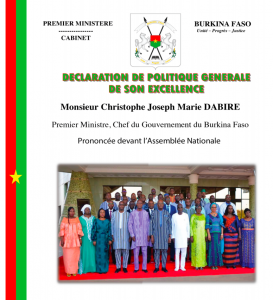 Burkina: l’intégralité de la Déclaration de politique générale