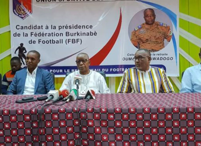 L’Union sportive des forces armées (USFA) a présenté son candidat à l’élection présidentielle de la Fédération burkinabè de football (FBF) le 12 juillet 2024 à Ouagadougou.