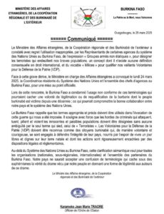 Burkina Faso : Polémique autour de la terminologie employée par les Nations Unies