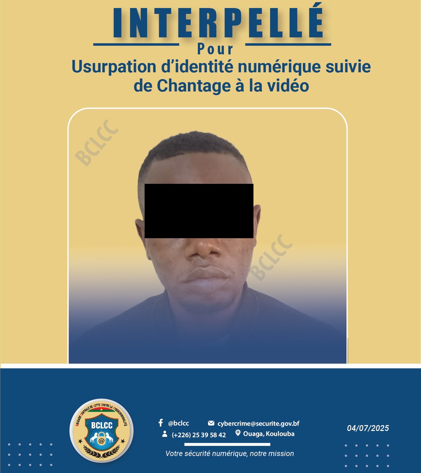 Lutte contre la cybercriminalité : un maître chanteur démasqué à Ouagadougou