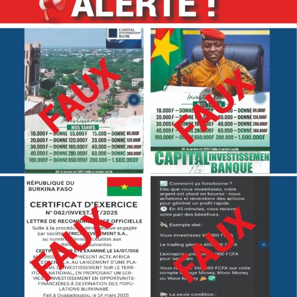 Alerte arnaque en ligne : une fausse annonce d’investissement usurpe le nom du Président du Faso