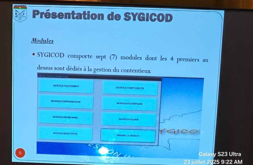 SYGICOD douane burkinabè : un pas décisif vers une gestion numérique du contentieux