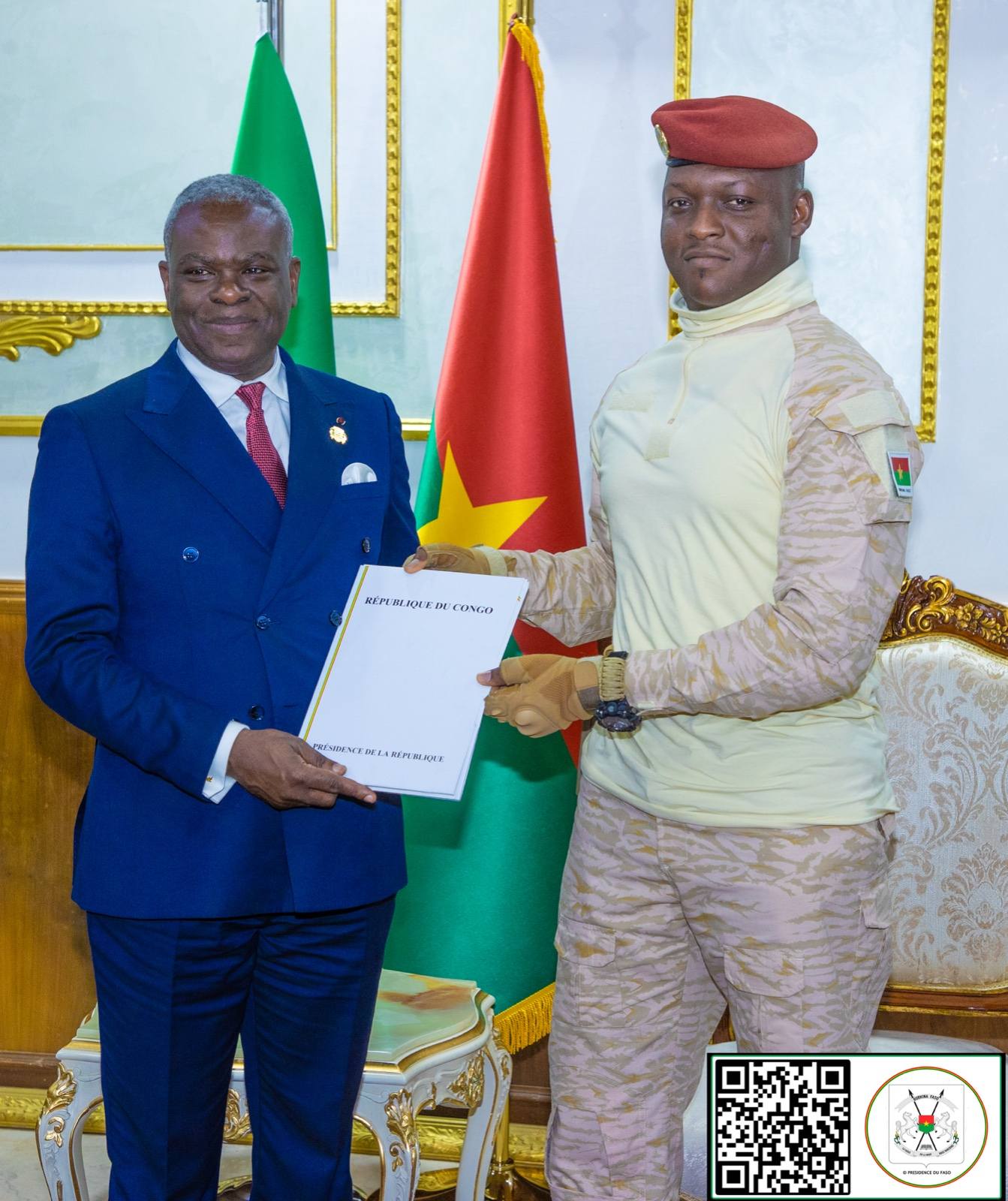 Audience du Président du Faso : le Congo exprime son soutien au Burkina Faso