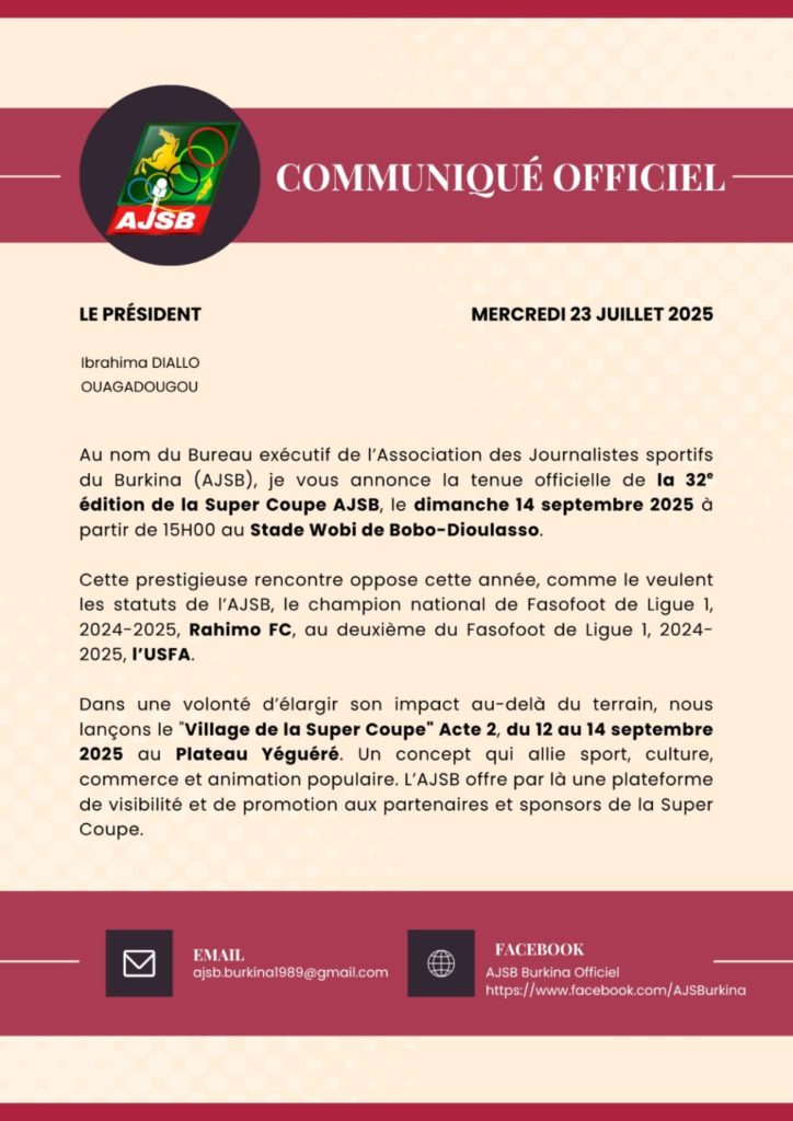 communiqué officiel