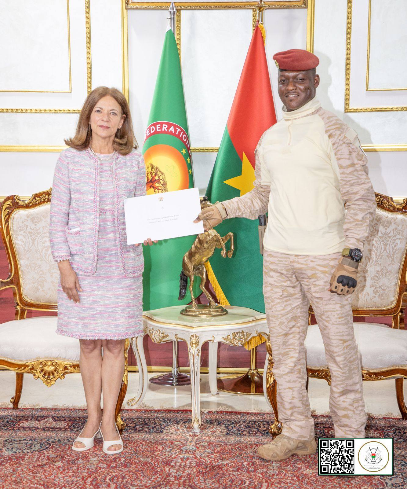 Présentation de lettres de créance : Cristina Maria CERQUEIRA PUCARINHO au Burkina Faso